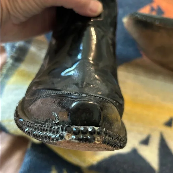 Old Gringo Black Patent Leather Studded Crystal Boots - Picture 9 of 9